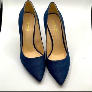 Nine West denim points toe heels size 8.5